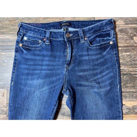 True Religion Size 30 Jennie Curvy Mid Rise Super Skinny Bling Jeans Western - Picture 6 of 11